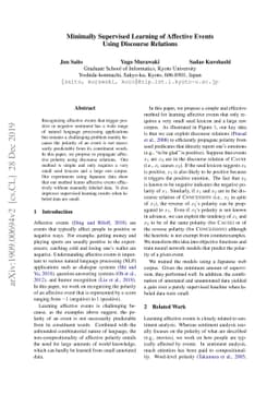 Minimally Supervised Learning of Affective Events Using Discourse
  Relations