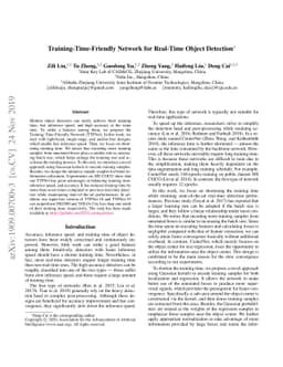 Training-Time-Friendly Network for Real-Time Object Detection