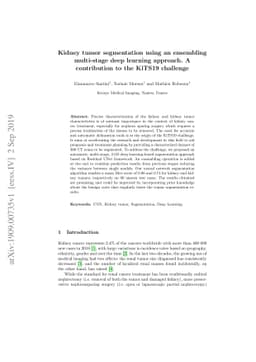 Kidney tumor segmentation using an ensembling multi-stage deep learning
  approach. A contribution to the KiTS19 challenge