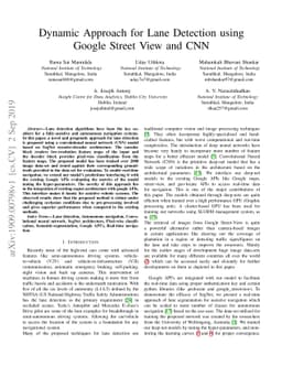 Dynamic Approach for Lane Detection using Google Street View and CNN