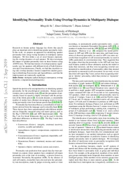 Identifying Personality Traits Using Overlap Dynamics in Multiparty
  Dialogue