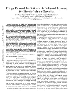 Energy Demand Prediction with Federated Learning for Electric Vehicle
  Networks