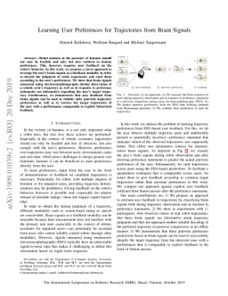 Learning User Preferences for Trajectories from Brain Signals