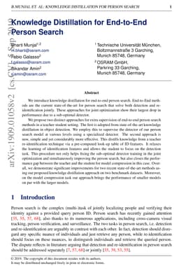 Knowledge Distillation for End-to-End Person Search