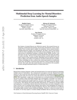 Multimodal Deep Learning for Mental Disorders Prediction from Audio
  Speech Samples