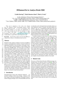 3DSiameseNet to Analyze Brain MRI
