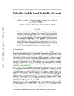 Embedding Symbolic Knowledge into Deep Networks