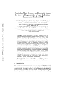Combining Multi-Sequence and Synthetic Images for Improved Segmentation
  of Late Gadolinium Enhancement Cardiac MRI