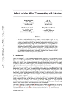 Robust Invisible Video Watermarking with Attention