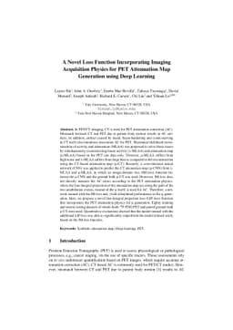 A Novel Loss Function Incorporating Imaging Acquisition Physics for PET
  Attenuation Map Generation using Deep Learning