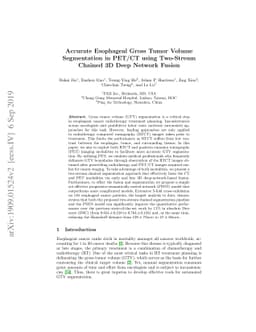 Accurate Esophageal Gross Tumor Volume Segmentation in PET/CT using
  Two-Stream Chained 3D Deep Network Fusion