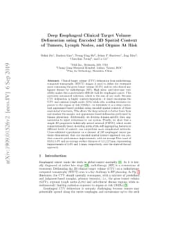 Deep Esophageal Clinical Target Volume Delineation using Encoded 3D
  Spatial Context of Tumors, Lymph Nodes, and Organs At Risk