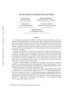 Shortest Paths in a Hybrid Network Model