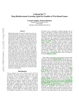 LeDeepChef: Deep Reinforcement Learning Agent for Families of Text-Based
  Games