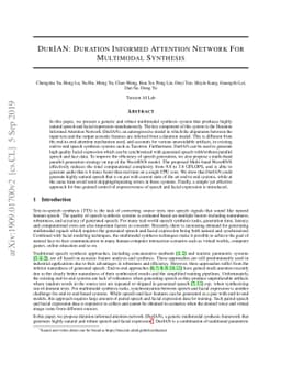 DurIAN: Duration Informed Attention Network For Multimodal Synthesis