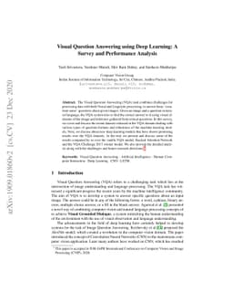 Visual Question Answering using Deep Learning: A Survey and Performance
  Analysis