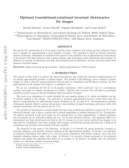 Optimal translational-rotational invariant dictionaries for images