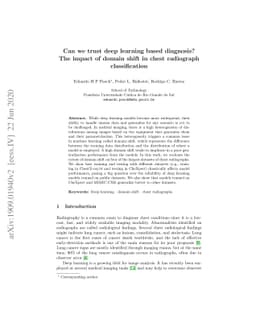 Can we trust deep learning models diagnosis? The impact of domain shift
  in chest radiograph classification