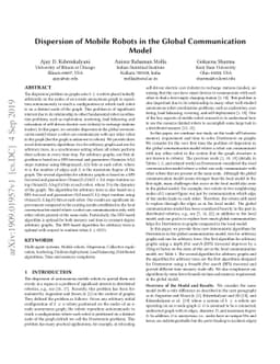 Dispersion of Mobile Robots in the Global Communication Model