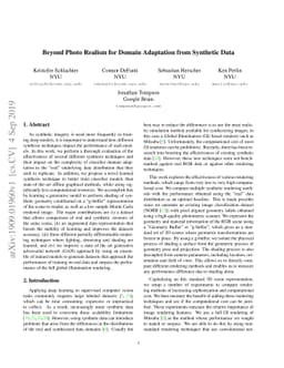Beyond Photo Realism for Domain Adaptation from Synthetic Data