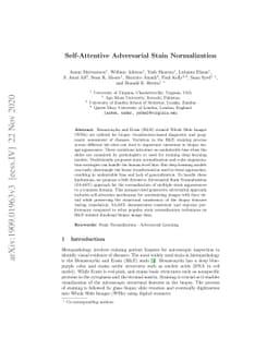 Self-Attentive Adversarial Stain Normalization