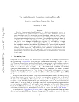 On perfectness in Gaussian graphical models
