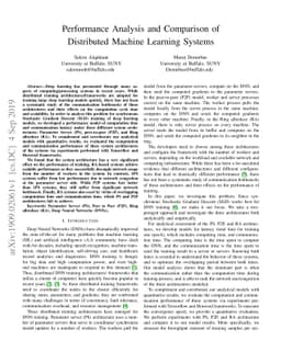 Performance Analysis and Comparison of Distributed Machine Learning
  Systems