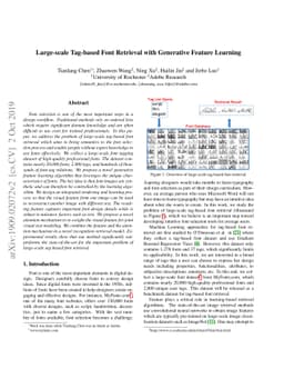 Large-scale Tag-based Font Retrieval with Generative Feature Learning