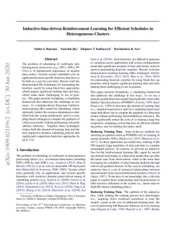 Inductive-bias-driven Reinforcement Learning For Efficient Schedules in
  Heterogeneous Clusters