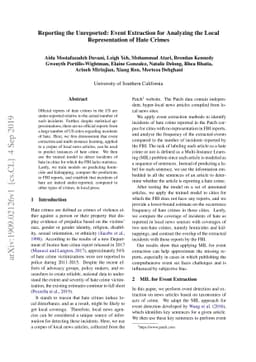 Reporting the Unreported: Event Extraction for Analyzing the Local
  Representation of Hate Crimes