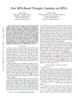 Fast BFS-Based Triangle Counting on GPUs
