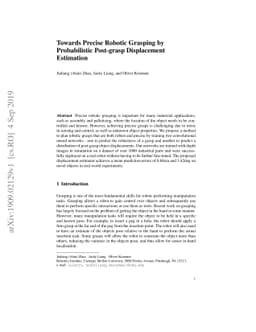 Towards Precise Robotic Grasping by Probabilistic Post-grasp
  Displacement Estimation