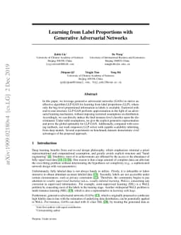 Learning from Label Proportions with Generative Adversarial Networks