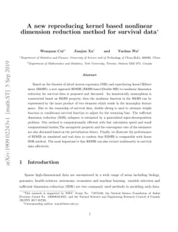 A new reproducing kernel based nonlinear dimension reduction method for
  survival data