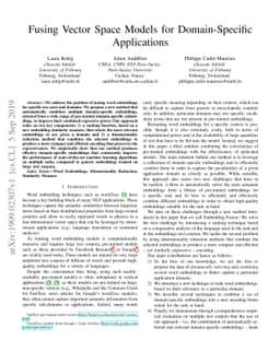 Fusing Vector Space Models for Domain-Specific Applications