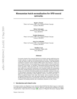Riemannian batch normalization for SPD neural networks