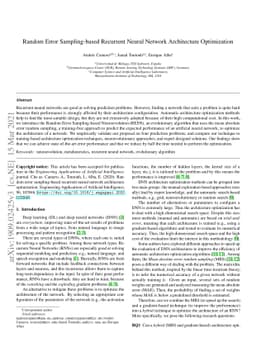 Random Error Sampling-based Recurrent Neural Network Architecture
  Optimization