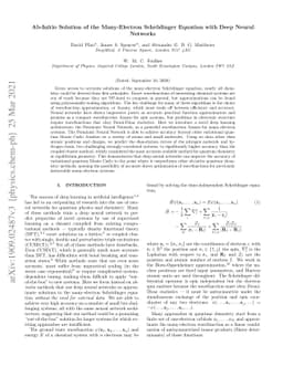 Ab-Initio Solution of the Many-Electron Schrödinger Equation with Deep
  Neural Networks