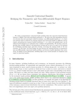 Smooth Contextual Bandits: Bridging the Parametric and
  Non-differentiable Regret Regimes