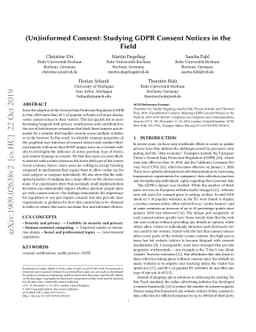 (Un)informed Consent: Studying GDPR Consent Notices in the Field