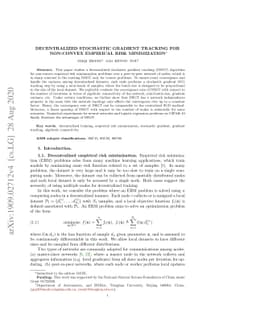 Decentralized Stochastic Gradient Tracking for Non-convex Empirical Risk
  Minimization