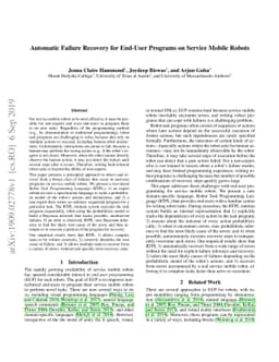 Automatic Failure Recovery for End-User Programs on Service Mobile
  Robots