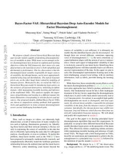 Bayes-Factor-VAE: Hierarchical Bayesian Deep Auto-Encoder Models for
  Factor Disentanglement