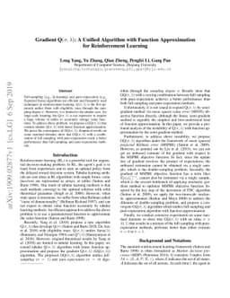 Gradient Q$(σ, λ)$: A Unified Algorithm with Function
  Approximation for Reinforcement Learning