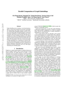 Parallel Computation of Graph Embeddings