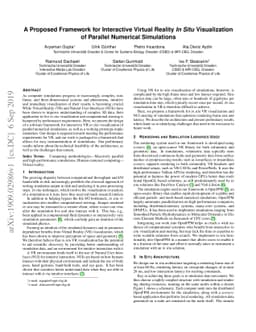 A Proposed Framework for Interactive Virtual Reality In Situ
  Visualization of Parallel Numerical Simulations