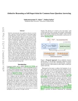Abductive Reasoning as Self-Supervision for Common Sense Question
  Answering
