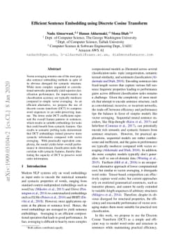 Efficient Sentence Embedding using Discrete Cosine Transform