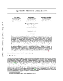 Equalizing Recourse across Groups