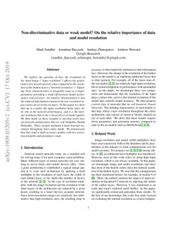 Non-discriminative data or weak model? On the relative importance of
  data and model resolution